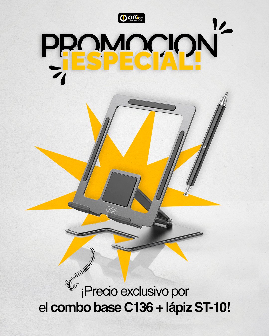 COMBO BASE PARA TABLET + LAPIZ OPTICO      XO-C136 + ST-10
